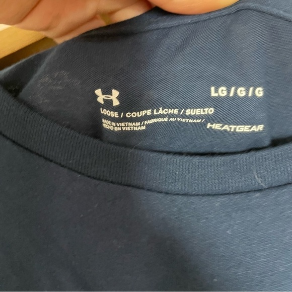 [Under Armour] Men's Dark Blue Crewneck Short Sleeve T-shirt Athleisure - Picture 3 of 6